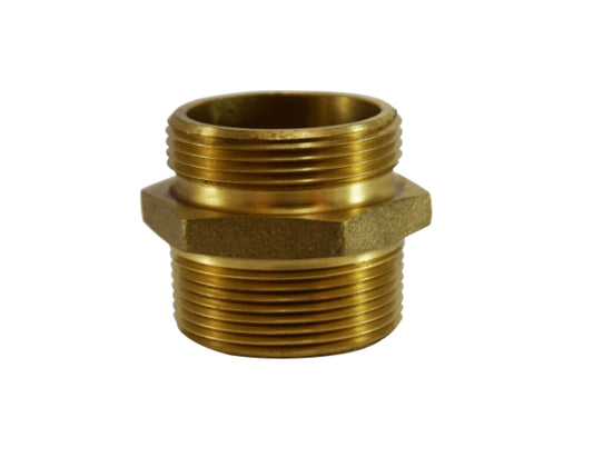 Double Male Hex Nipple - Brass